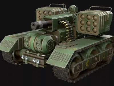 UGV Concept-3B-Forest-Dirty Low-poly 3D model