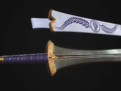 Athenian Elite Xiphos Sword Low Poly Game Ready Model Low-poly 3D model