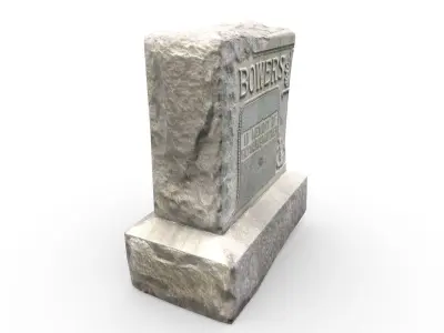 Gravestone Low-poly 3D model 8