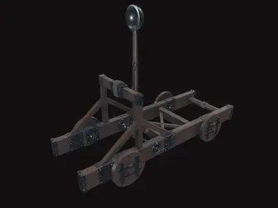 Medieval Catapult V02 New Low-poly 3D model