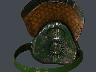 Gas mask helmet 3d model scifi Low-poly  Low-poly 3D model 72