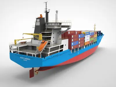 Container Ship Low-poly 3D model buy