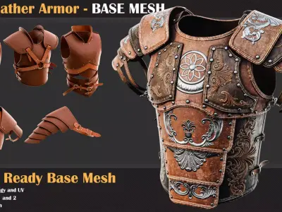 20 Leather Armor BASE MESH - VOL 15   3D model