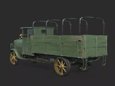 Old-fashioned vehicle old truck 3D model