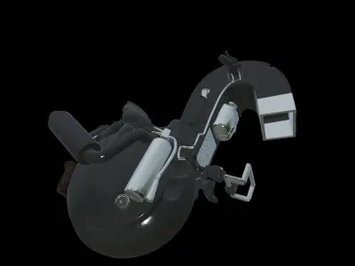 Futuristic Cyberpunk  Next-Gen Mono-Wheel Motorcycle Low-poly 3D model