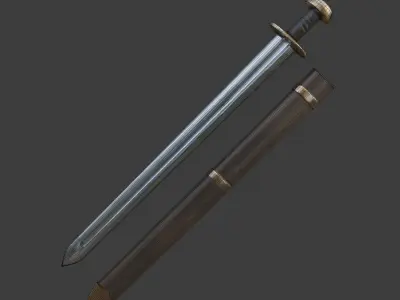 Viking Sword Low-poly 3D model