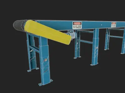 Belt Conveyor Low-poly 3D model