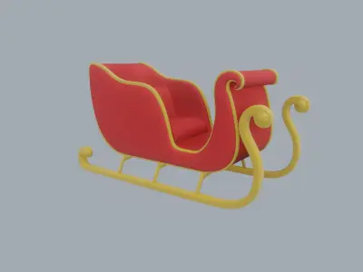 Santa Claus Sleigh 3D model 2