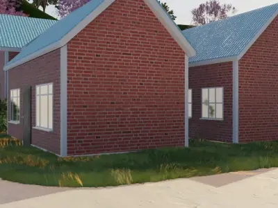 Cherry Blossom Village 3D model
