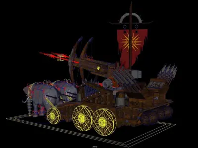 Catapult   Low-poly 3D model