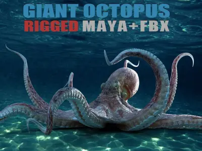 Giant Octopus RIG 3D model