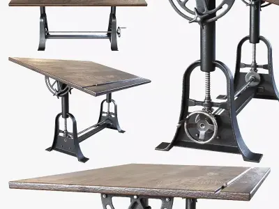 RH - 1910 American Trestle Drafting Table 3D model