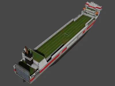 Ro-Ro Cargo vessel Low-poly 3D model