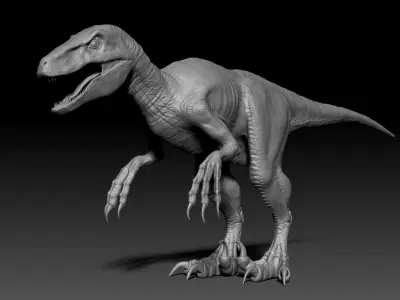 Dinosaur RAPTOR Dinosaur Hybrid Velociraptor Sculpt Project 3D model