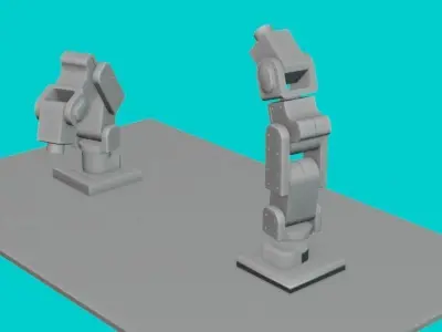 TWIN ROBOTIC ARMS - RIGGED 3D MODEL 3D model