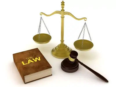 Legal Gavel Scales And Law Book 3D model