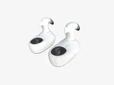 Slippers C08 White Flamingo - Costume Character Design Low-poly 3D model