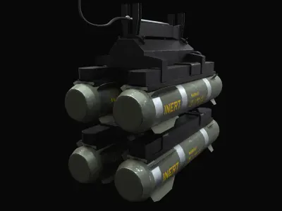 Hellfire Missiles with Marines Textures 3D model