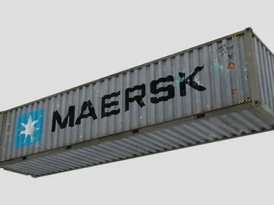 Cargo Shipping Container 3D model 02 Low-poly 3D model
