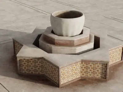 Vintage Arabesque Fountain 3D model