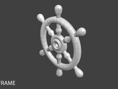 Ship Wheel 6 3D model