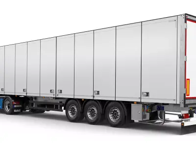 DAF CF Sleeper Cab With detailed Semi-trailer 3D model