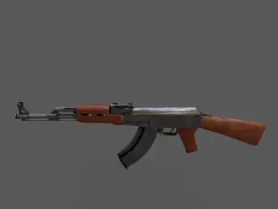 AK47 Gun Machine Assault Rifle Weapons Free low-poly 3D model