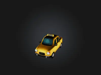 Cartoon Taxi 3D model