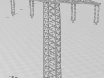 Single phase electric pole low 1-120 resin 3D print model