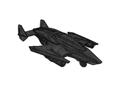 Sleek SciFi Spaceship 3D Model 3D model