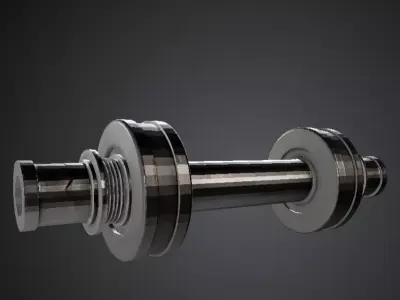 Industrial Flanged Shaft 3D model