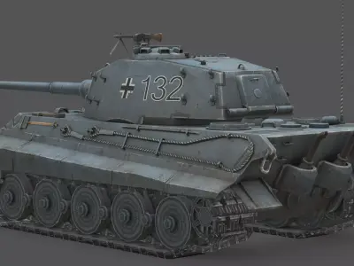 Panzerkampfwagen VI B King Tiger Low-poly 3D model