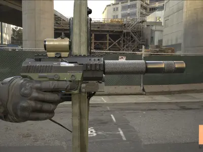 FPS Pistol Tactical Shield Animations Low-poly 3D model