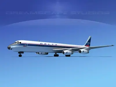 Douglas DC-8-63 Delta 3D model