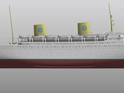 MS GRIPSHOLM 1957 ocean liner print ready scale model 3D print model