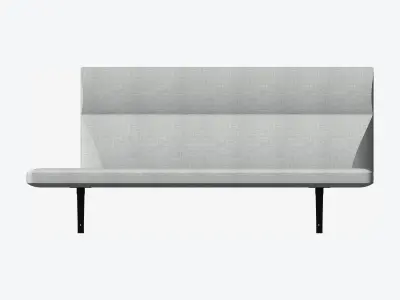 Seat - Bench - Worksmart - Backrest High Open End Low-poly 3D model