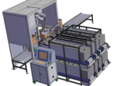 Automatic keyboard box packing machine 3D model