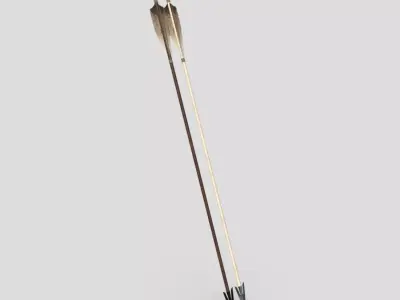 Wooden Arrow 4 Low-poly 3D model