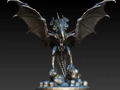 Flying queen alien xenomorph 3D model