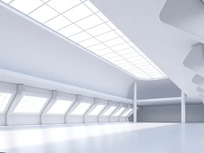 Basemesh interior space 01 Low-poly 3D model