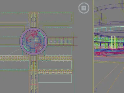 Architecture building with circular shape 3D model