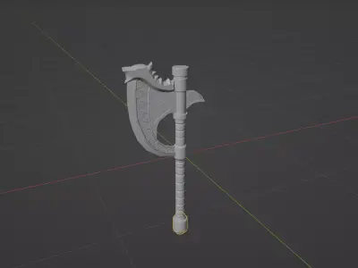 2 axes Low-poly 3D model