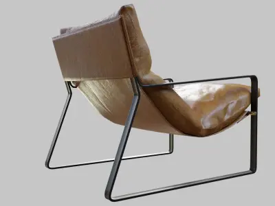 Leather Armchair - Emmet Industrial 3D model