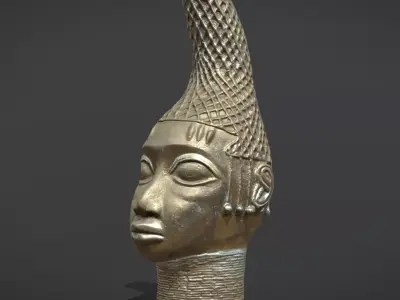 Queen Idia Bronze Head Low-poly 3D model