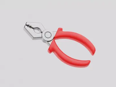 Pliers cartoon Low-poly 3D model