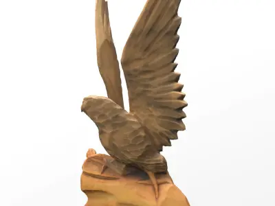 Eagle statuette 3D scan Low-poly 3D model
