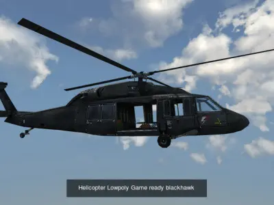 Military Vehicles Collection Low Poly Game Ready Helicopter 