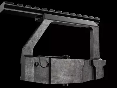 AK Scope Rail Side Mount Kalashnikov Assault Rifle Game Ready Low-poly 3D model