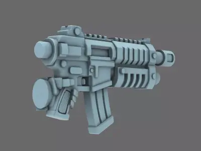 Space Knights AR Style Combat Rifle LEFT 3D print model