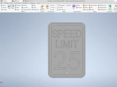 Traffic Control Sign with Speed Limits Free low-poly 3D model